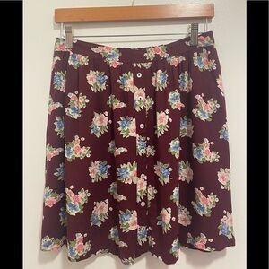 Hollister Floral Wine Color Skirt